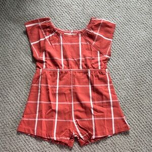 Girls Plaid Short Romper